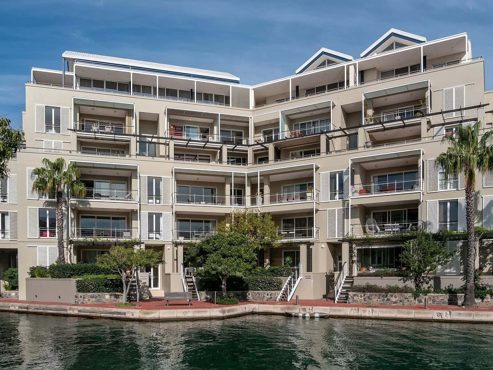 A low-rise apartment block with balconies in Cape Town